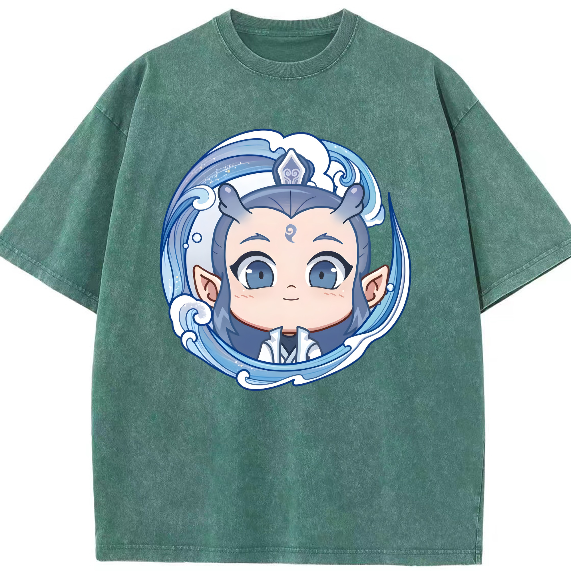 （画像用） Ne Zha 2 ナタ 魔童の大暴れ 綿100% ヴィンテージ風 半袖Tシャツ（フロントプリント）